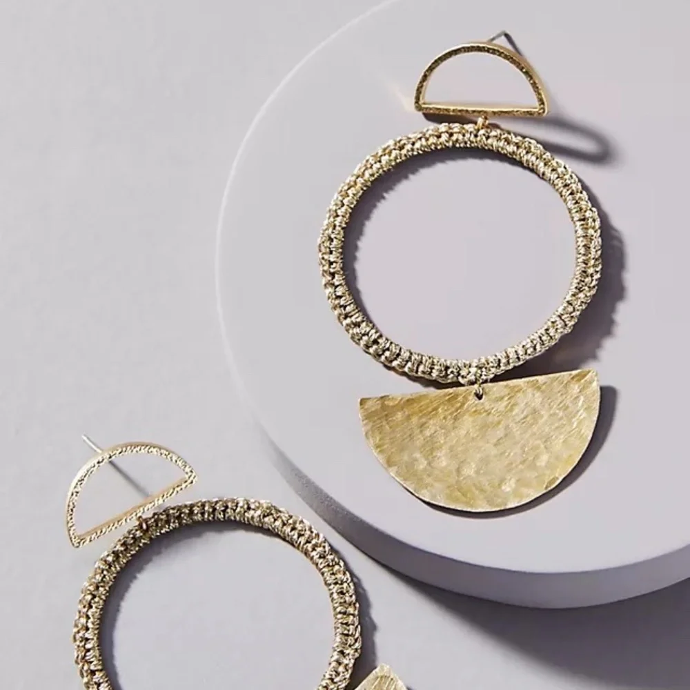 Anthropologie Caitlin Crocheted Drop Earrings - Picture 3 of 4